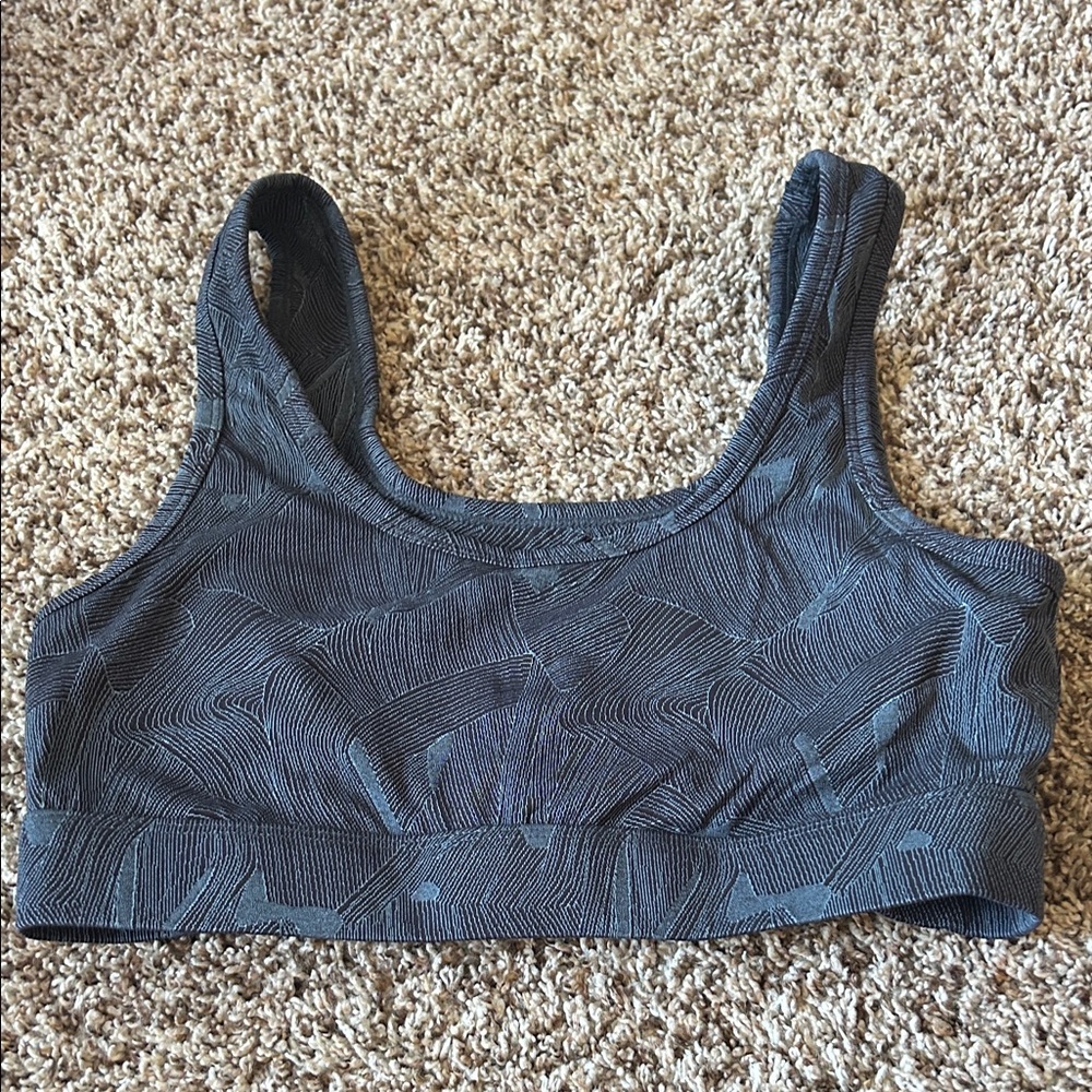 ZYIA Navy Patterned Sports Bra